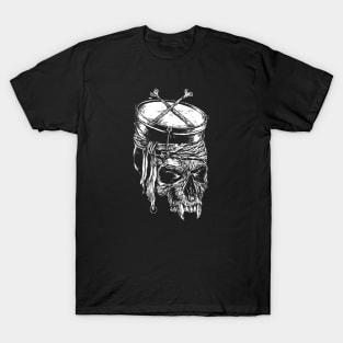 Drum Snare Skull-Metal-Rock-Music T-Shirt